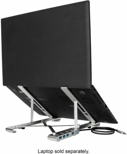 Best Buy PORTABLE LAPTOP STAND + INTEGRATED USB-A HUB - SILVER - Image 8