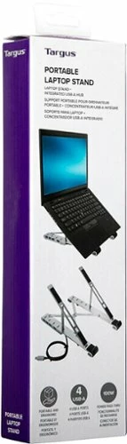 Best Buy PORTABLE LAPTOP STAND + INTEGRATED USB-A HUB - SILVER - Image 4