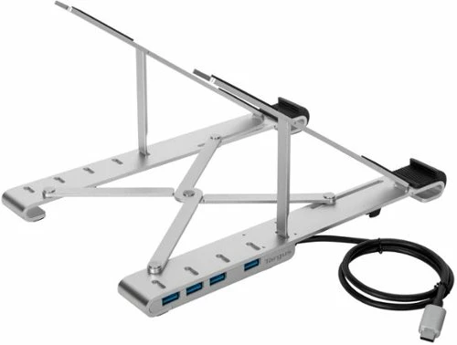 Best Buy PORTABLE LAPTOP STAND + INTEGRATED USB-A HUB - SILVER - Image 3