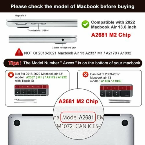 Best Buy MACBOOK CASE FOR 2022 MACBOOK AIR 13.6 WITH APPLE M2 CHIP-BLACK (MODEL A2681) - Image 6