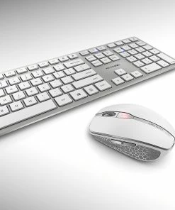 Best Buy DW 9100 SLIM FULLSIZE WIRELESS KEYBOARD AND MOUSE BUNDLE - WHITE/SILVER