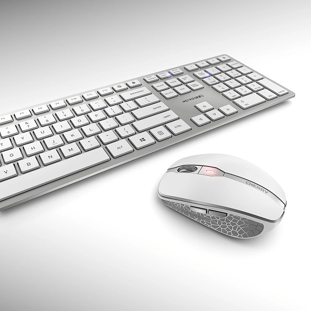 Best Buy DW 9100 SLIM FULLSIZE WIRELESS KEYBOARD AND MOUSE BUNDLE - WHITE/SILVER