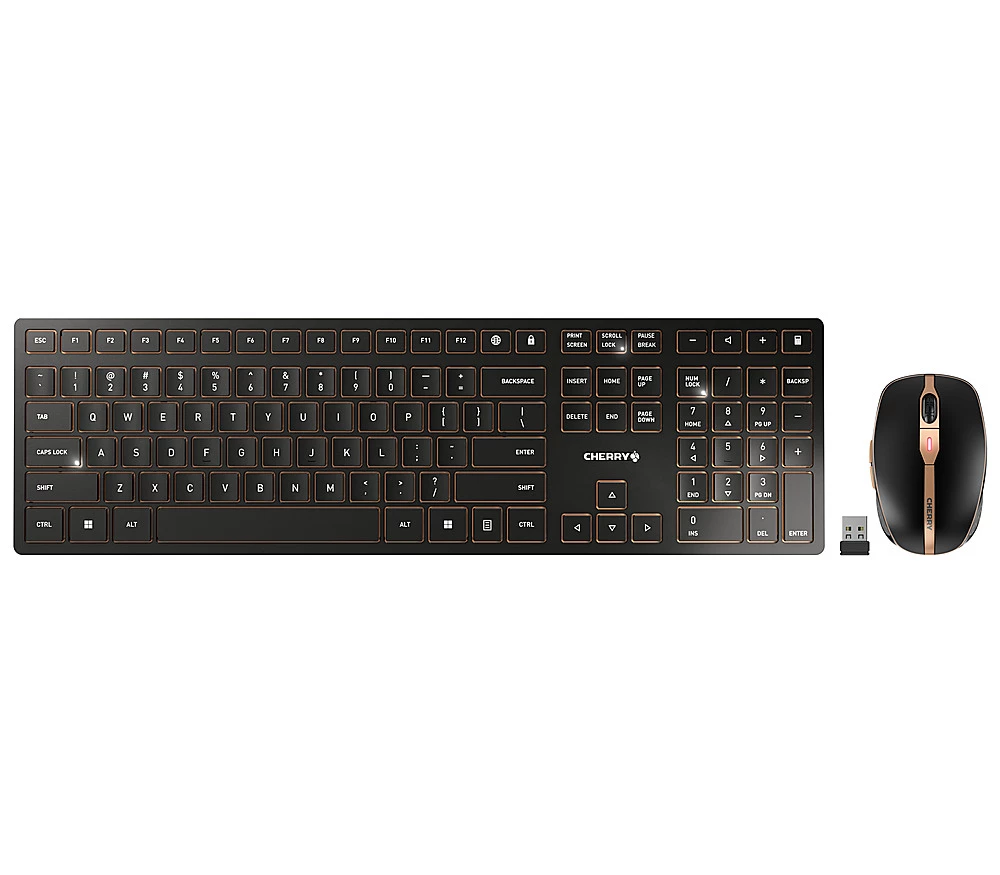 Best Buy DW 9100 SLIM FULLSIZE WIRELESS KEYBOARD AND MOUSE BUNDLE - BLACK/BRONZE