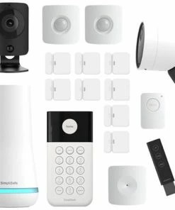 Best Buy HOME SECURITY SYSTEM WITH INDOOR AND OUTDOOR CAMERAS - 17 PIECE SYSTEM - WHITE
