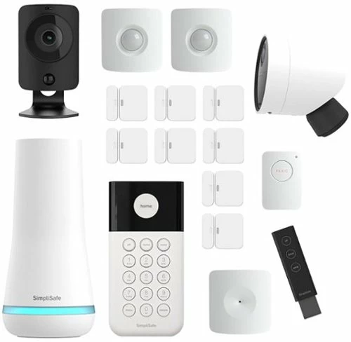 Best Buy HOME SECURITY SYSTEM WITH INDOOR AND OUTDOOR CAMERAS - 17 PIECE SYSTEM - WHITE