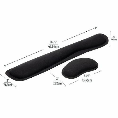 Best Buy HARMONY COLLECTION ERGONOMIC GEL AND MEMORY FOAM WRIST REST SETS (SET OF 3) - BLACK - Image 3