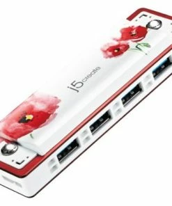 Best Buy USB 3.0 4-PORT HARMONICA HUB - RED