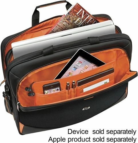 Best Buy URBAN ULTRA PORTFOLIO LAPTOP BRIEFCASE FOR 17.3 LAPTOP - BLACK/ORANGE - Image 2